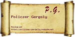 Policzer Gergely névjegykártya